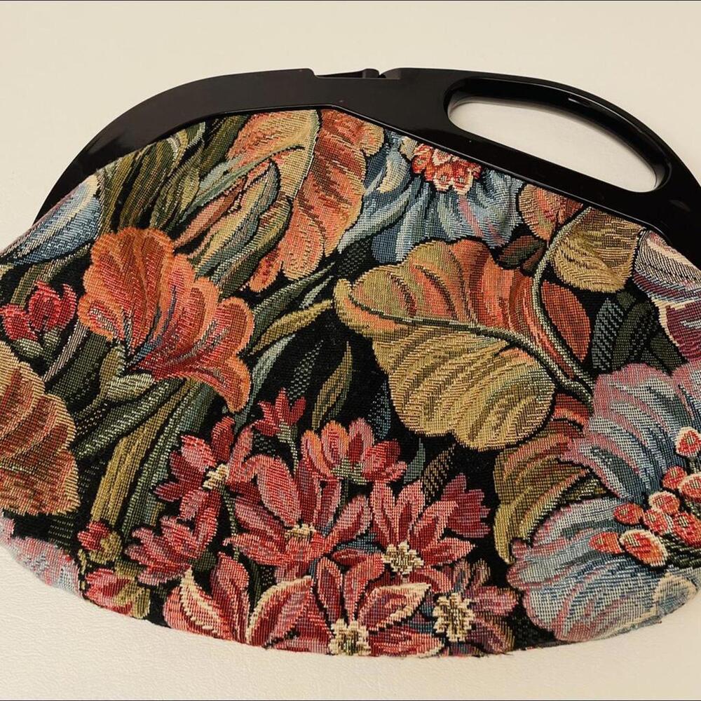 Vintage Jasmine Floral themed Tapestry Clutch.